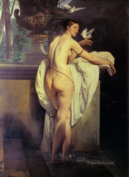 二羽の鳩と遊ぶヴィーナス 1830年の女性ヌード フランチェスコ・ヘイズ Oil Paintings